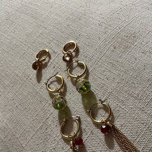 3 pack subtle gold dangle earrings